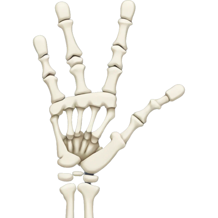 Peace sign skeleton hand emoji