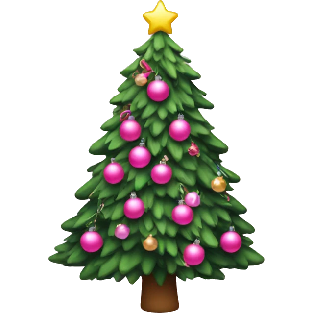 Christmas tree with pink decorations  emoji