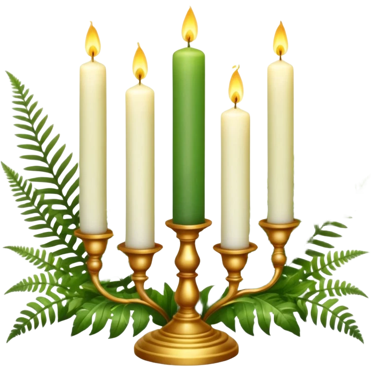 Aesthetic scenic beautiful gorgeous holy divine spiritual pretty elegant sparkly shiny scene of Candles, flowers, marble pedestals, lush vines, ferns, scenic aesthetic scenery emoji