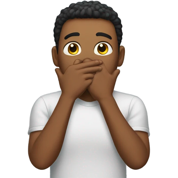 the guy put his hand over his mouth emoji