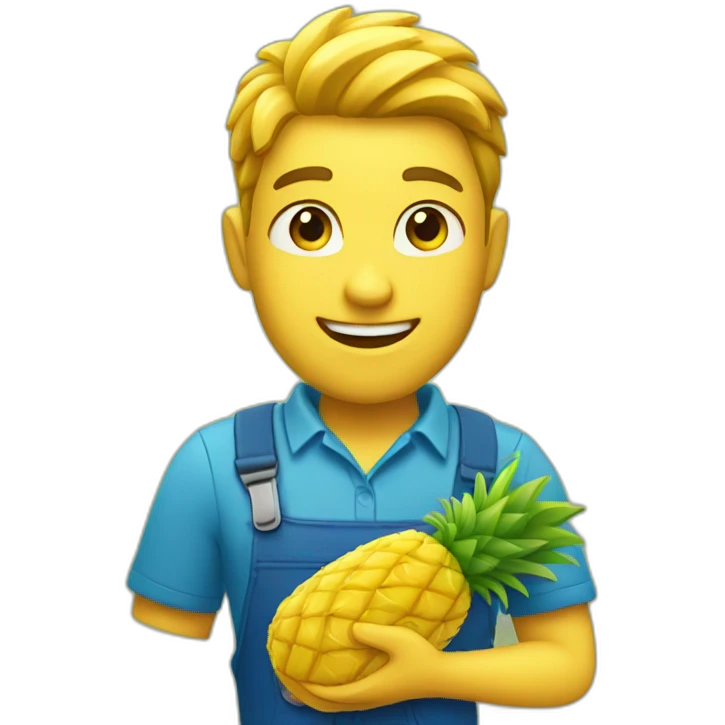 supermarket employee with pineapple in hand emoji