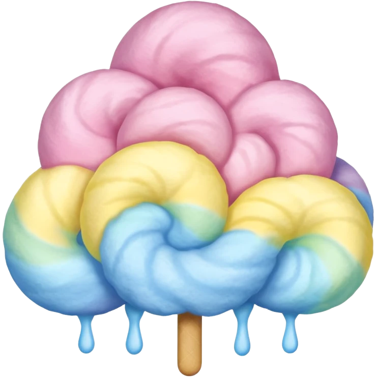 Cotton Candy, Rainbow Cotton Candy – mixed pastel layers of pink, yellow, and blue. emoji