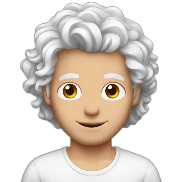 red hair guy white wavy hair black moletom sem barba emoji