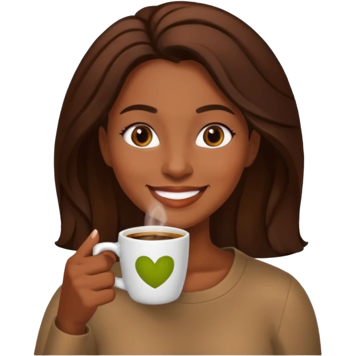 Black woman drinking coffee  emoji