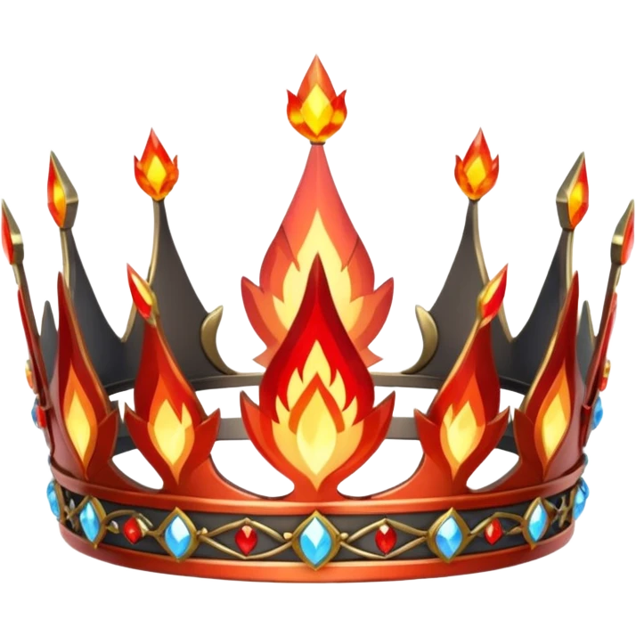 fantasy magic tiara of fire and ash low poly emoji