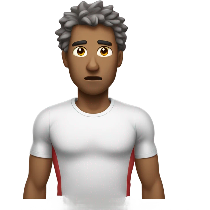 very tired man in sports clothes emoji
