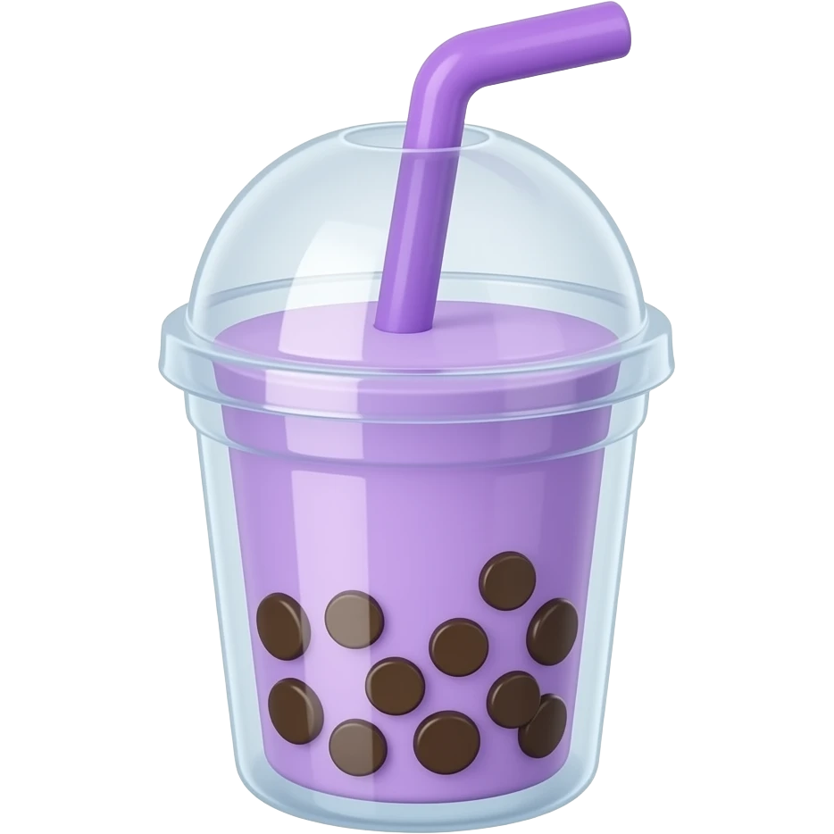 3D Pastel purple  bubble tea emoji
