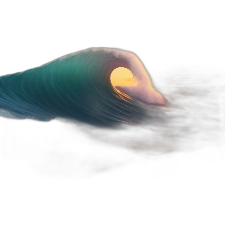 Wave with sunset emoji