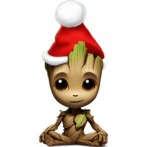 baby groot in a santa hat emoji