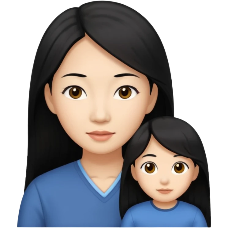 asian mom with long black hair and big brown eyes emoji emoji
