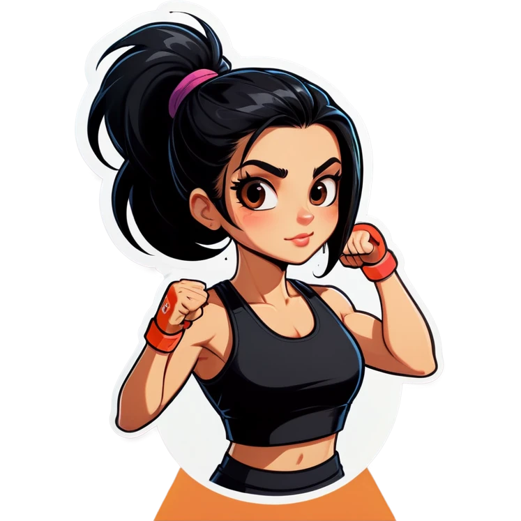 Gym girl black hair emoji