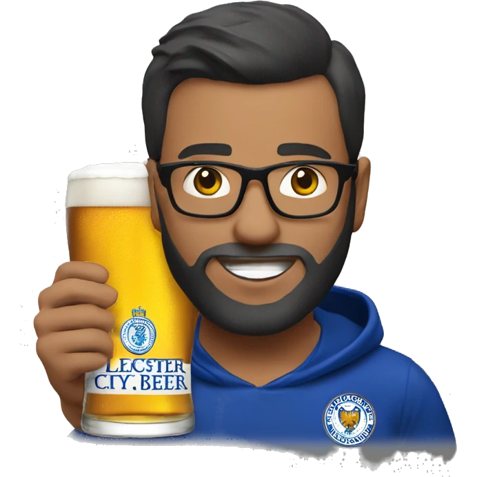 leicester city fan holding pint of beer emoji