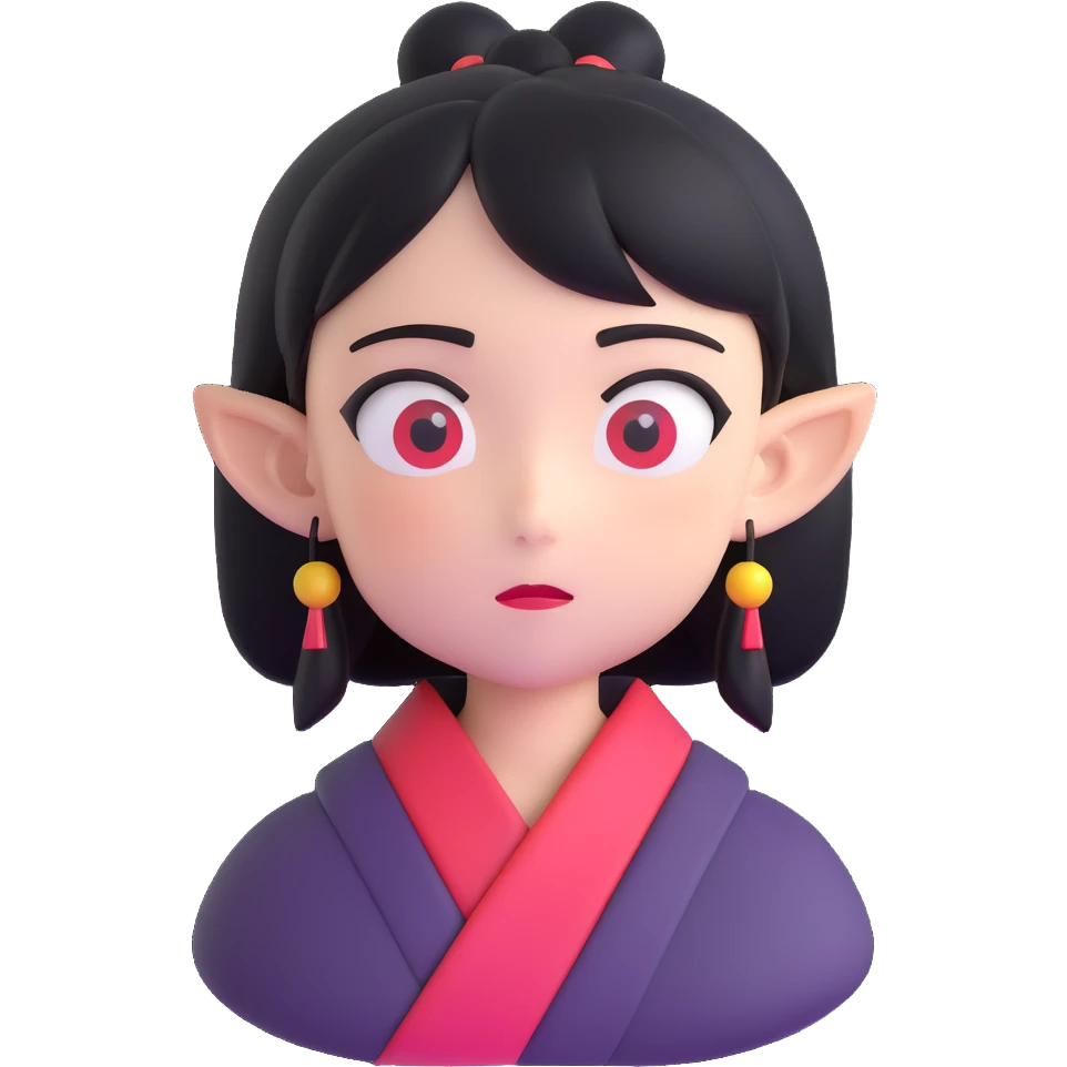 Japanese anime inspired character with exaggerated features emoji
