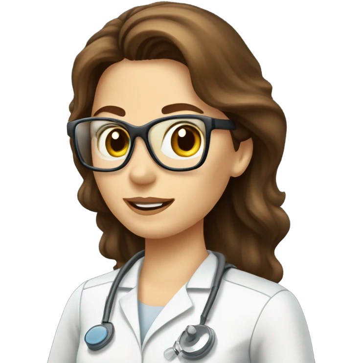 Women X-ray technologist with brown hair taking an X-ray  emoji