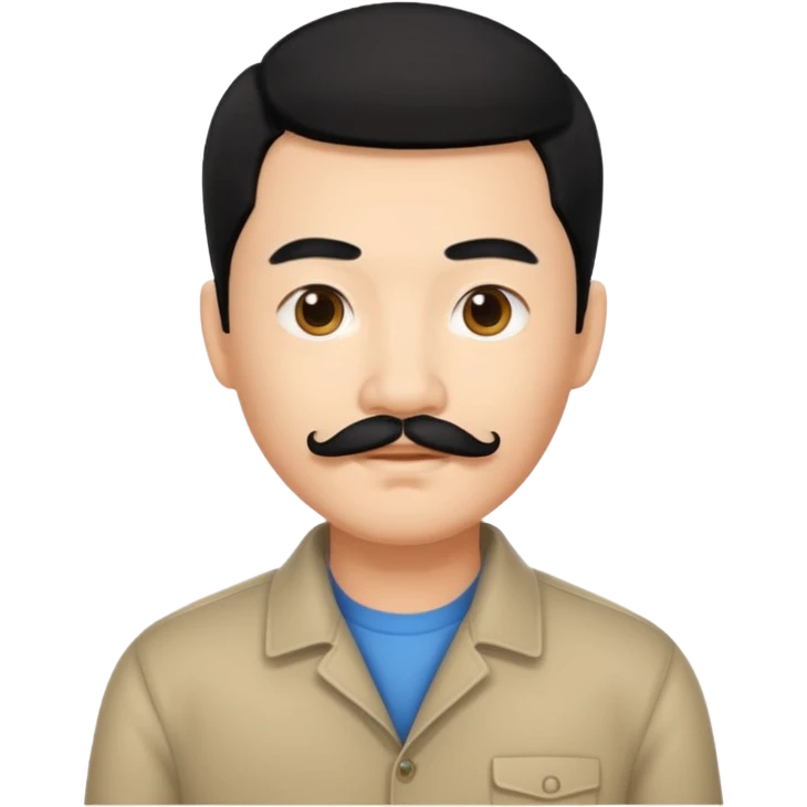 chinese guy w,th black hair and mustache emoji