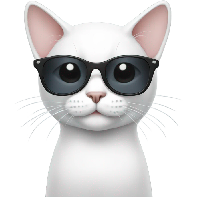 Cat white with sunglasses emoji