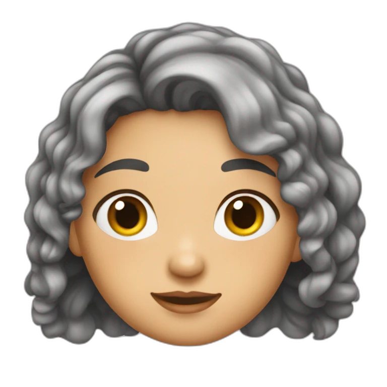 Fille cheveux frisés emoji