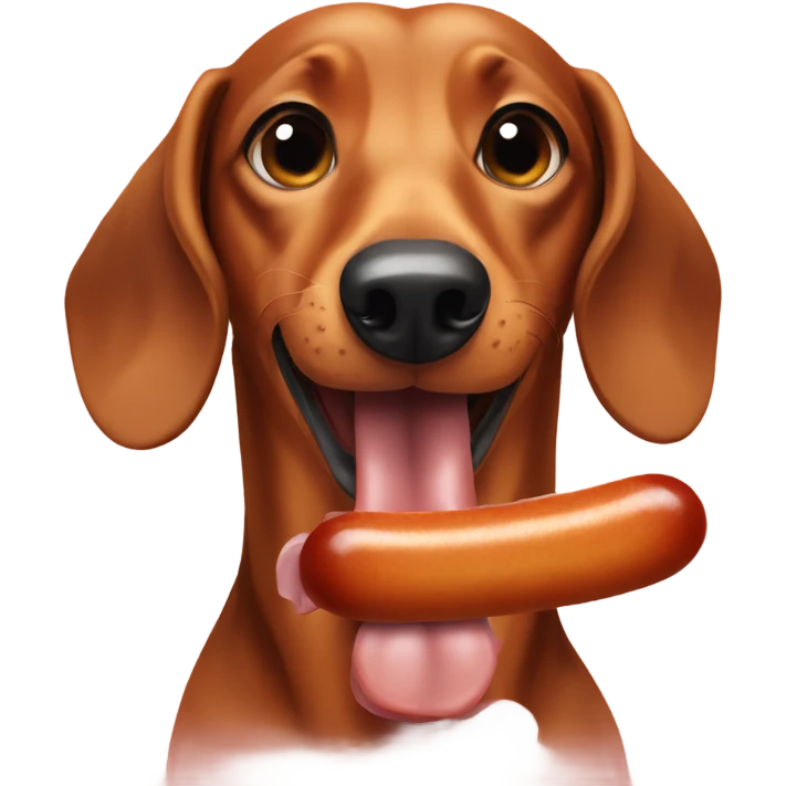 Dachshund eating a sausage  emoji