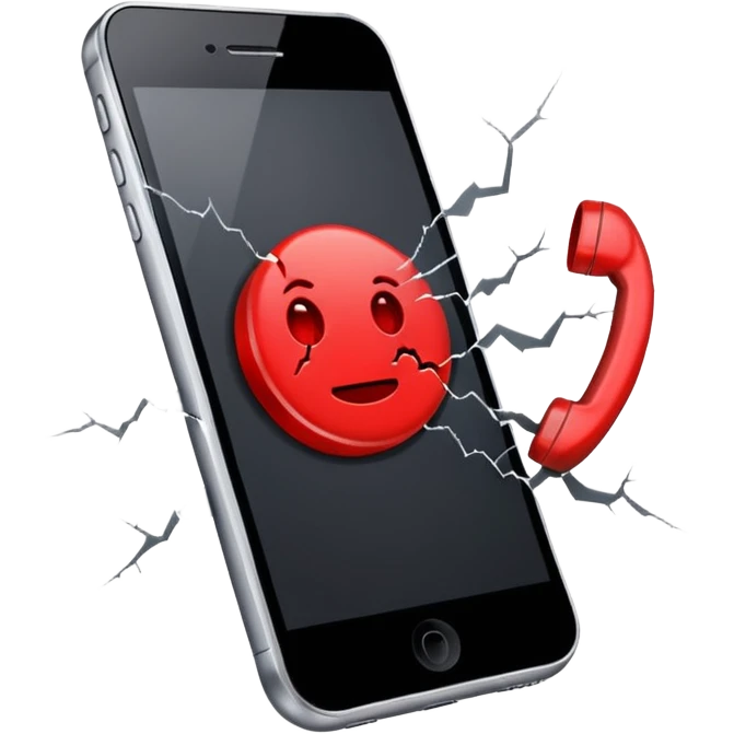Phone with red line going through emoji