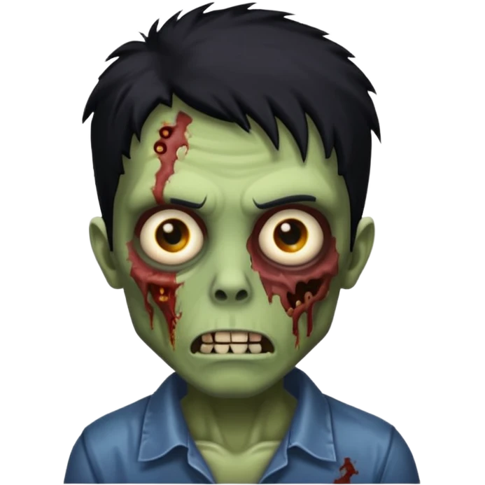 🧟‍♂️ with black scene hair and a little more human looking emoji