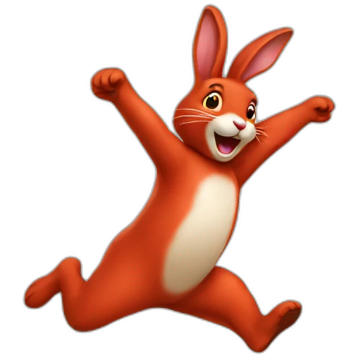 red rabbit jumping emoji