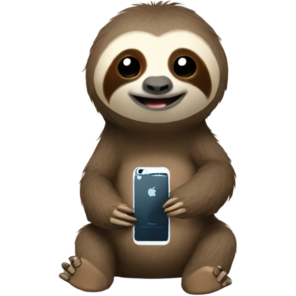 sloth with an iphone  emoji