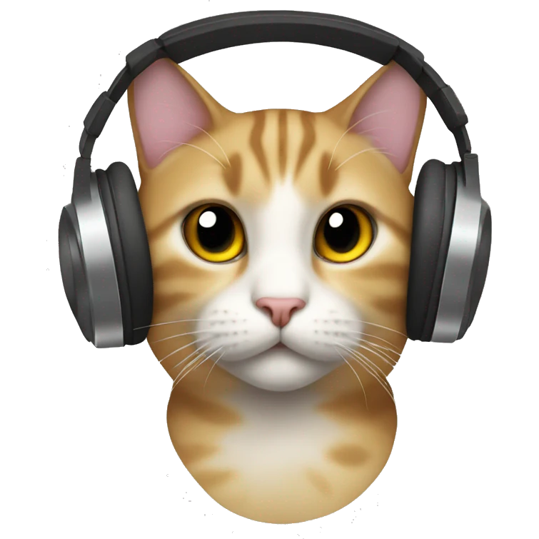 cat with headphones on emoji