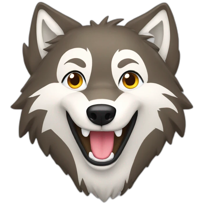 Happy wolf emoji