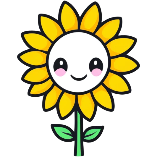 sunflower with a face emoji