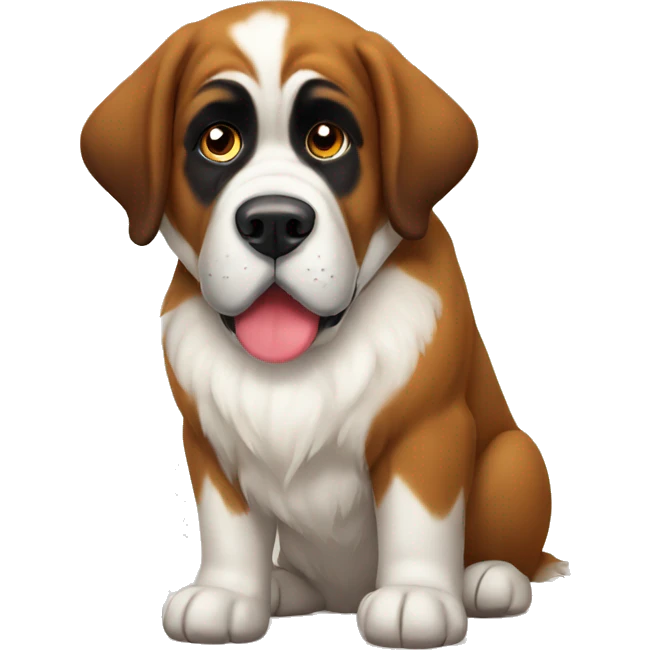 St. Bernard with heart emoji