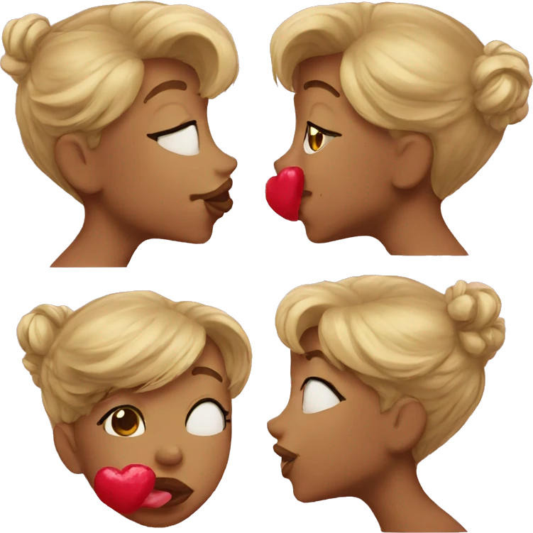 Kisses on face emoji
