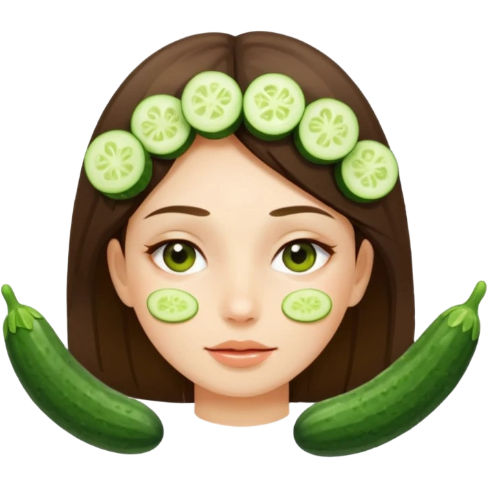 🧖‍♀️ girl with cucumber pieces over eyes relaxing  emoji