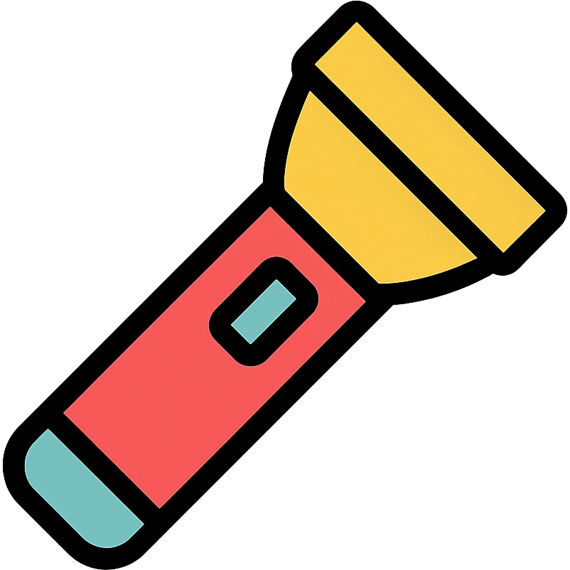 linterna icono con contorno negro y color emoji