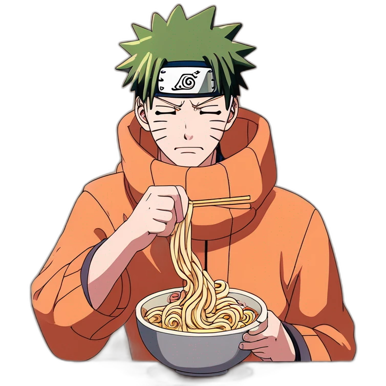 Naruto eating Noodle  emoji