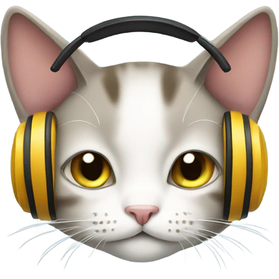 Cat with headphones  emoji