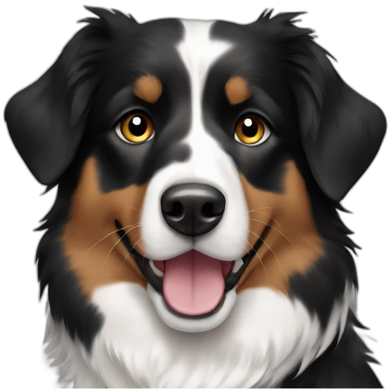 Black and white tricolor Australian shepherd emoji