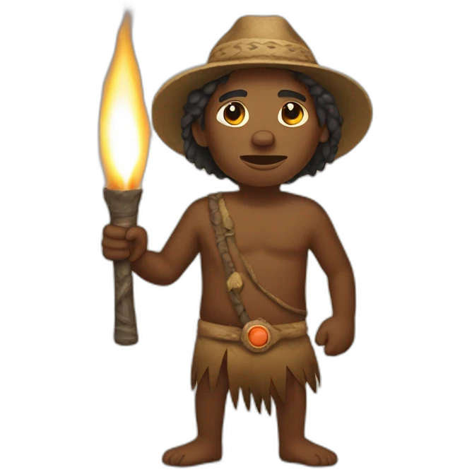 Aborigine hold fire torch emoji