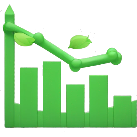 green above white bar chart emoji