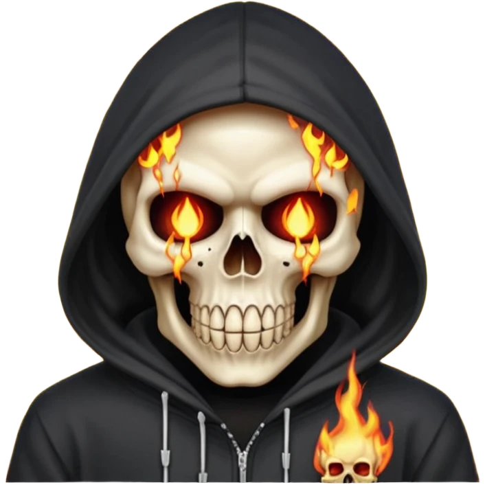 Bro I wanna skull with hoodie on the hoodie has to be on fire and I want matrix blood with the codes and weird numbers spilling out eyes and mouth almost give him a diamond grill in his mouth make it shinny where is the matrix symbols  emoji