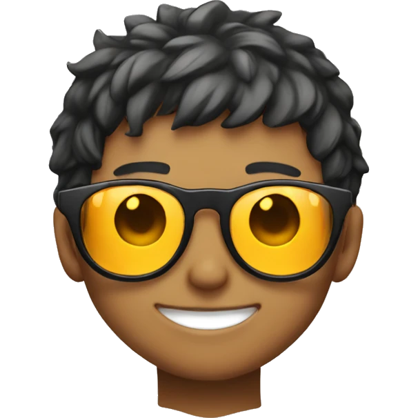 Anime boy smiling and wear sun glasses emoji
