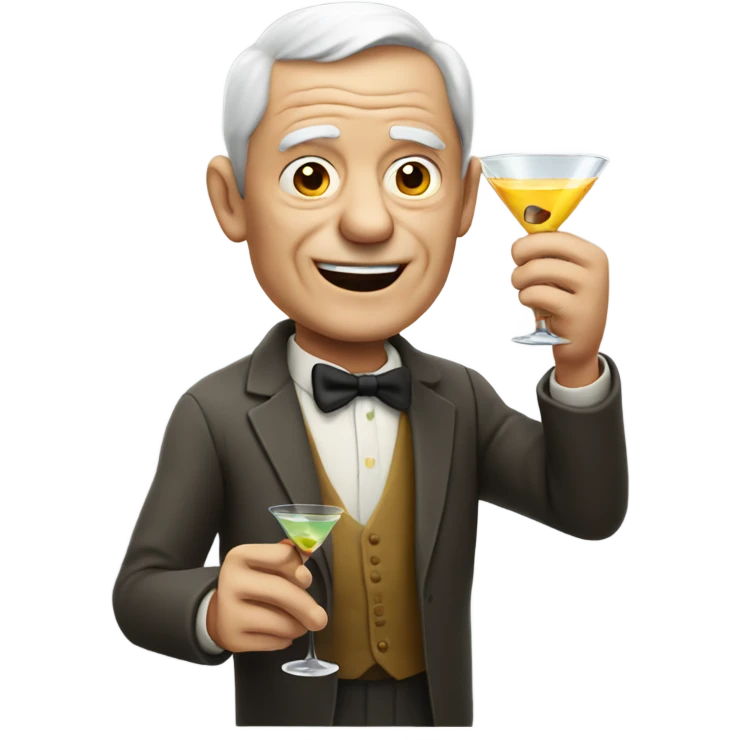 Old man holding a martini  emoji