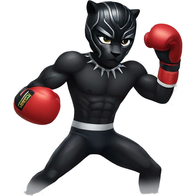 Black Panther Training Boxing  emoji