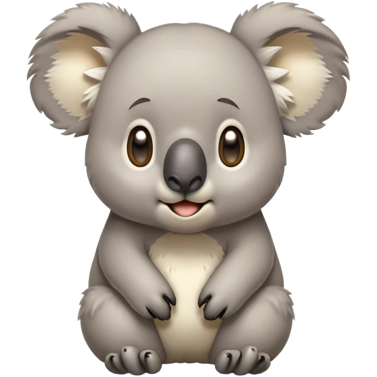 A derpy, confused-looking anime-style koala with a goofy expression and a bit of drool coming from its mouth. emoji