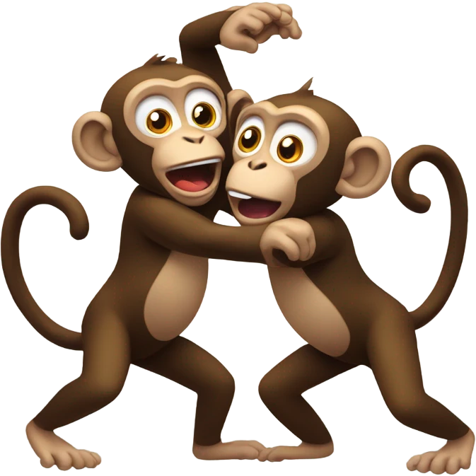 Two monkeys fighting each other emoji