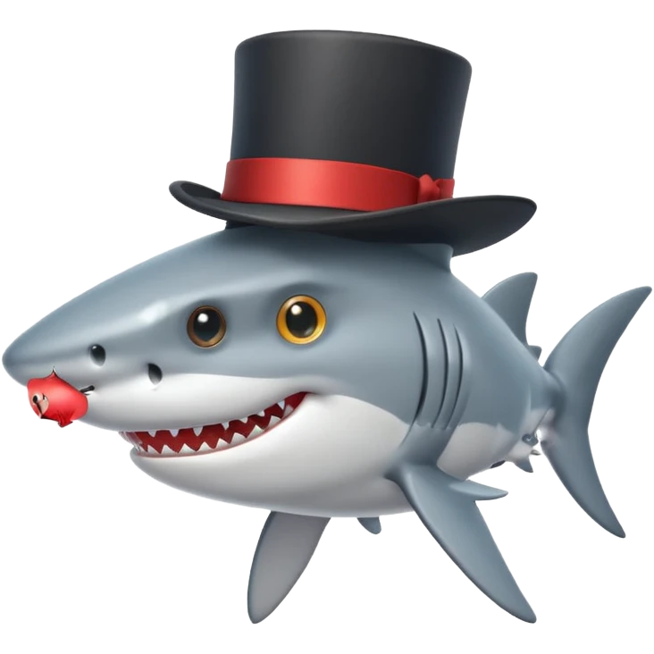 Shark with a top hat emoji
