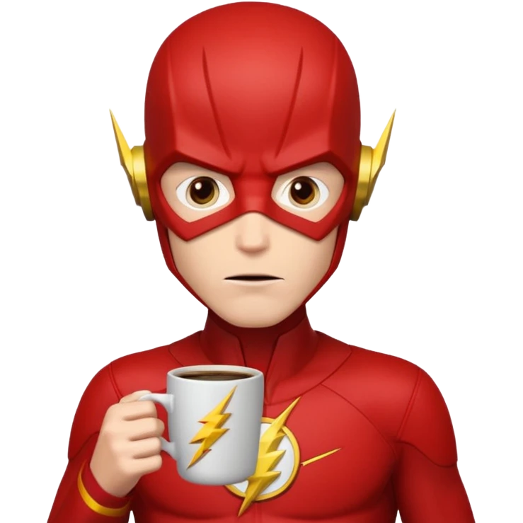 The flash drinking coffee emoji