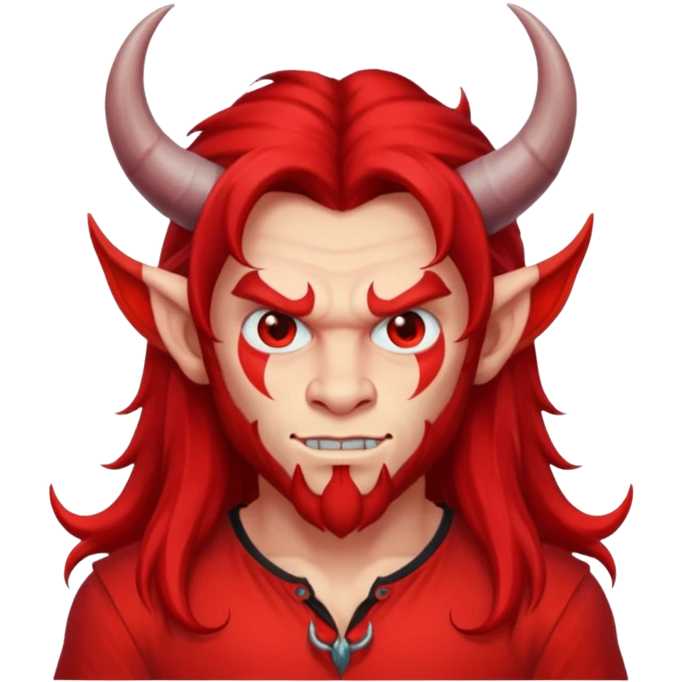 a long-haired devil with shirt emoji