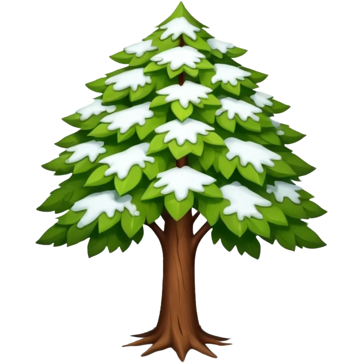 A tree with a little snow on top, symbolizing the end of winter and the beginning of summer. emoji