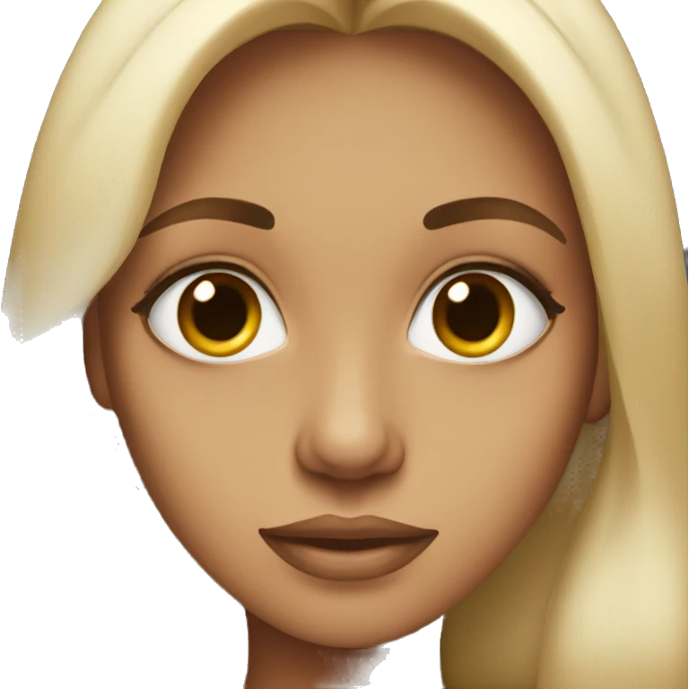 woman, big eyes, pronounced cheekbones, long hair emoji