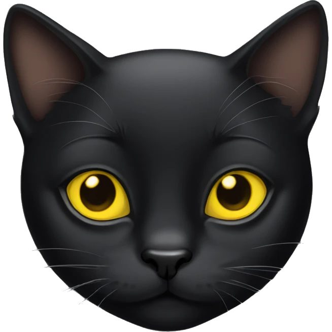 Black cat with yellow eyes emoji